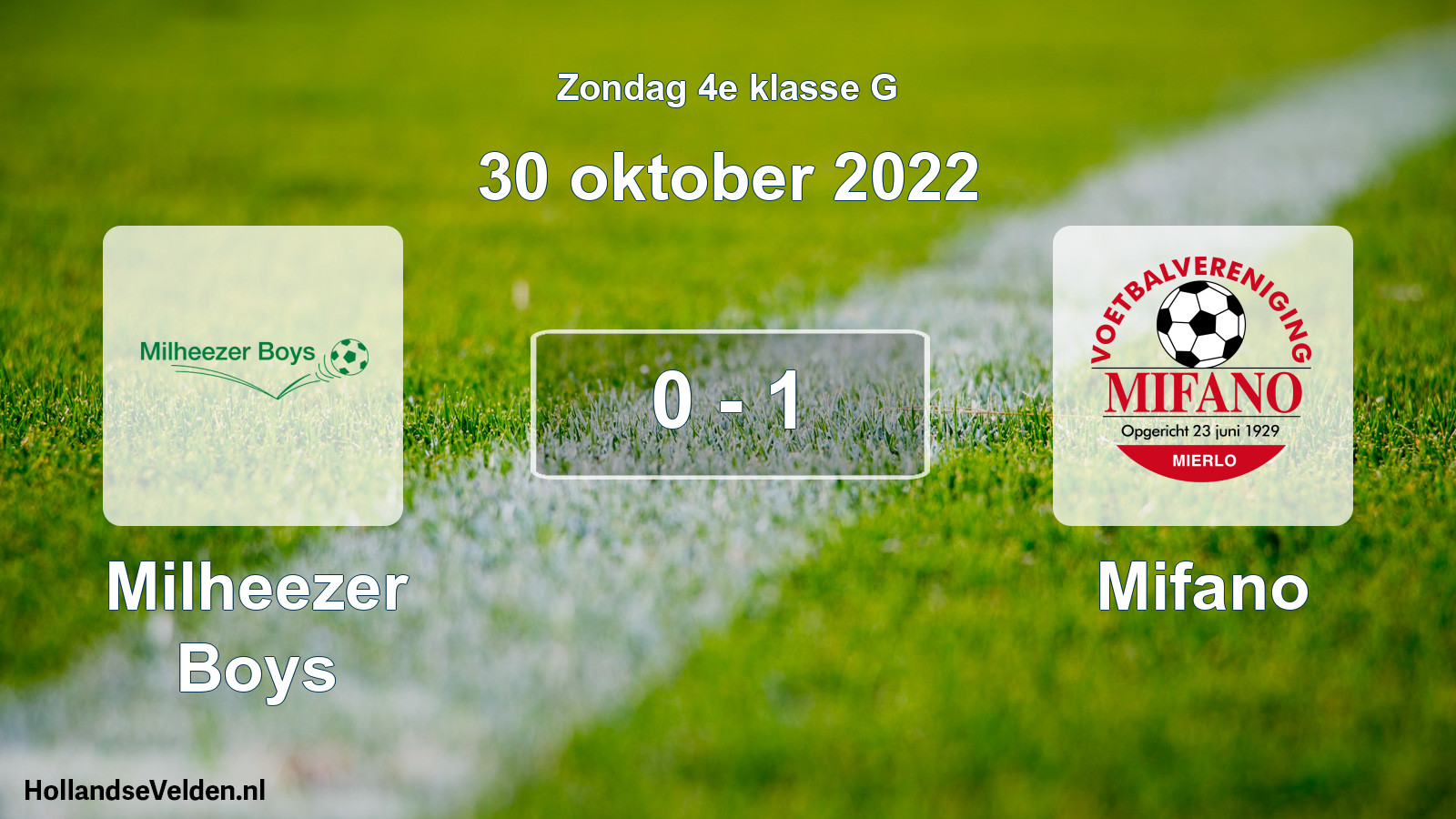 Total number of matches played: Milheezer Boys - Mifano 0 - 1 (30 October 2022)