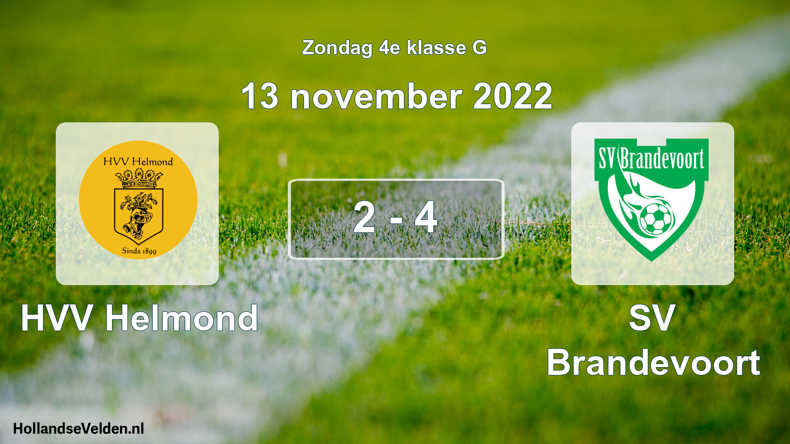 Total number of matches played: HVV Helmond - SV Brandevoort 2 - 4 (13 November 2022)