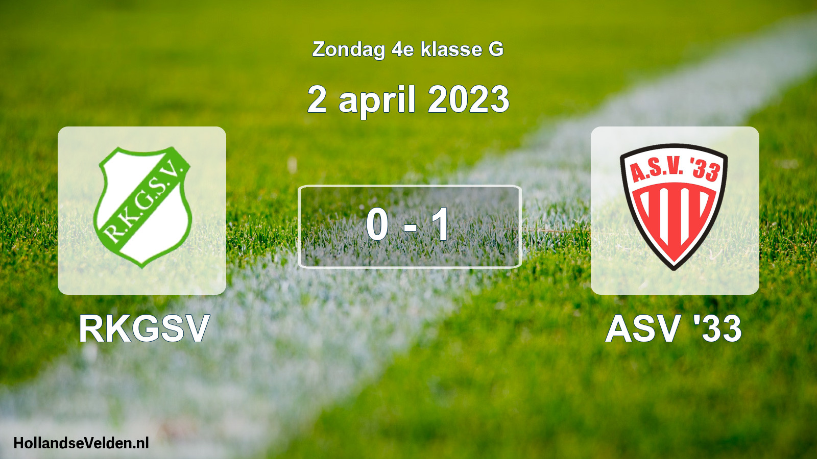 Total number of matches played: RKGSV - ASV '33 0 - 1 (2 April 2023)