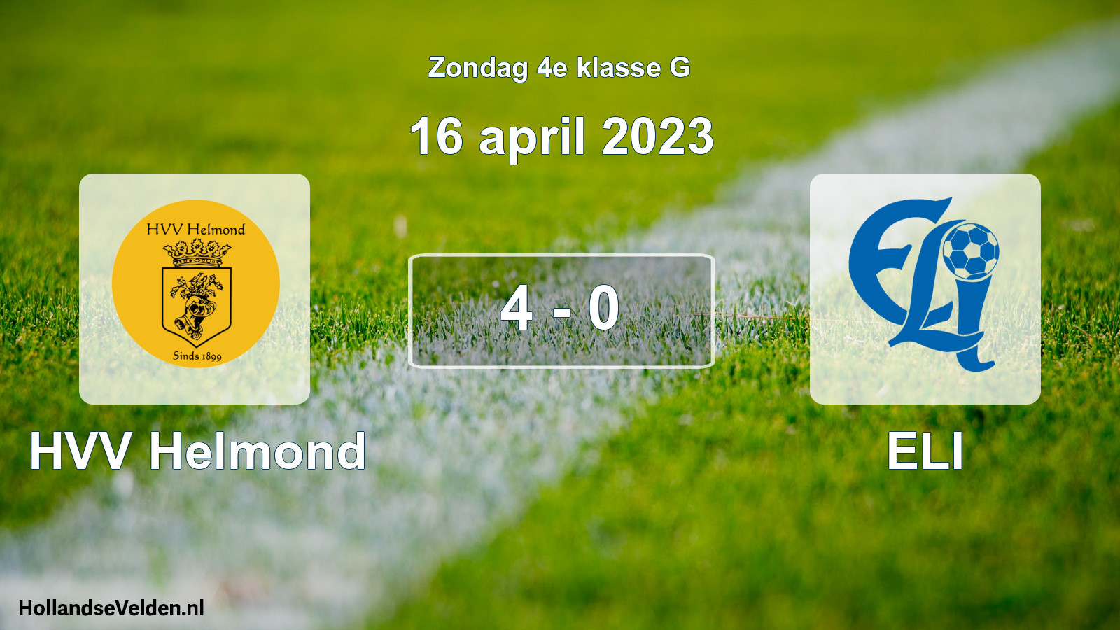 Total number of matches played: HVV Helmond - ELI 4 - 0 (16 April 2023)