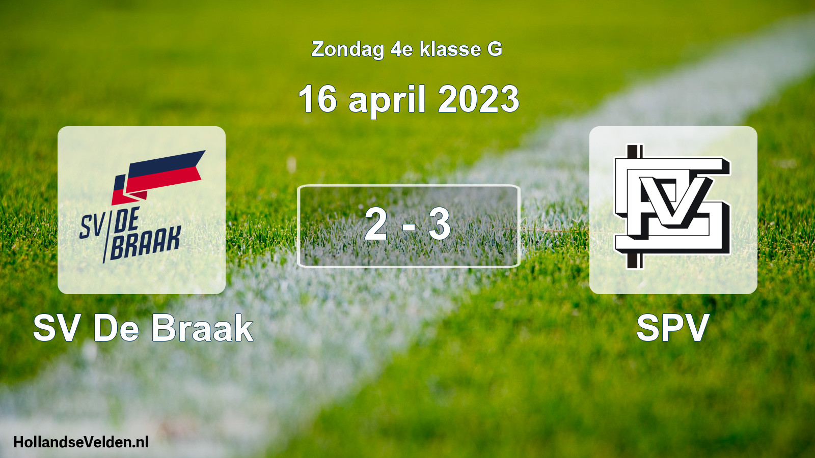 Total number of matches played: SV De Braak - SPV 2 - 3 (16 April 2023)