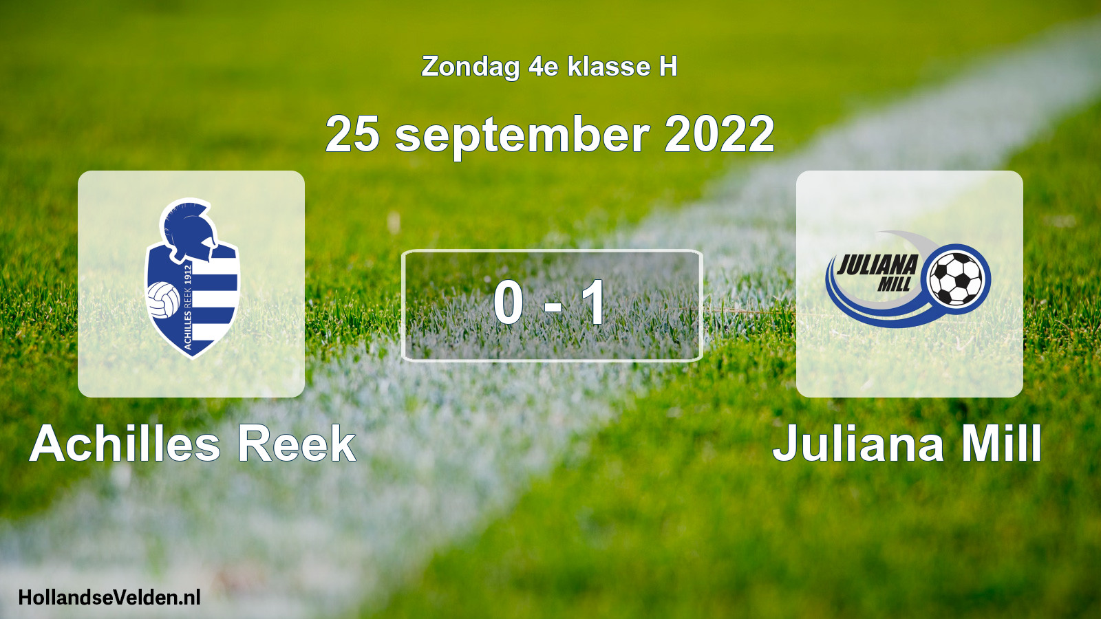 Total number of matches played: Achilles Reek - Juliana Mill 0 - 1 (25 September 2022)