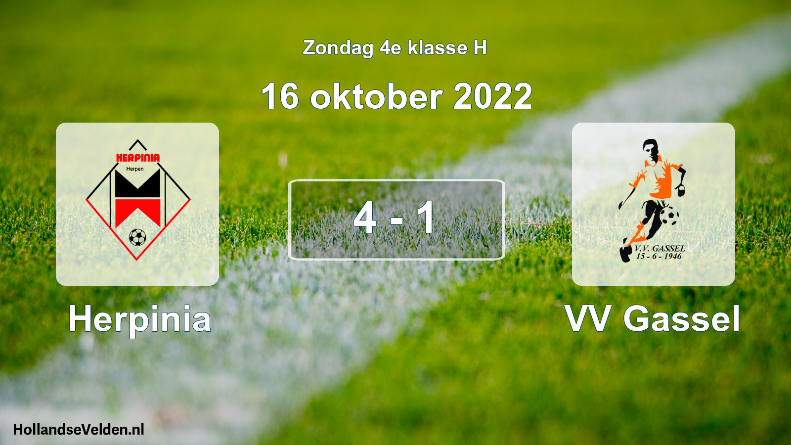 Total number of matches played: Herpinia - VV Gassel 4 - 1 (16 October 2022)