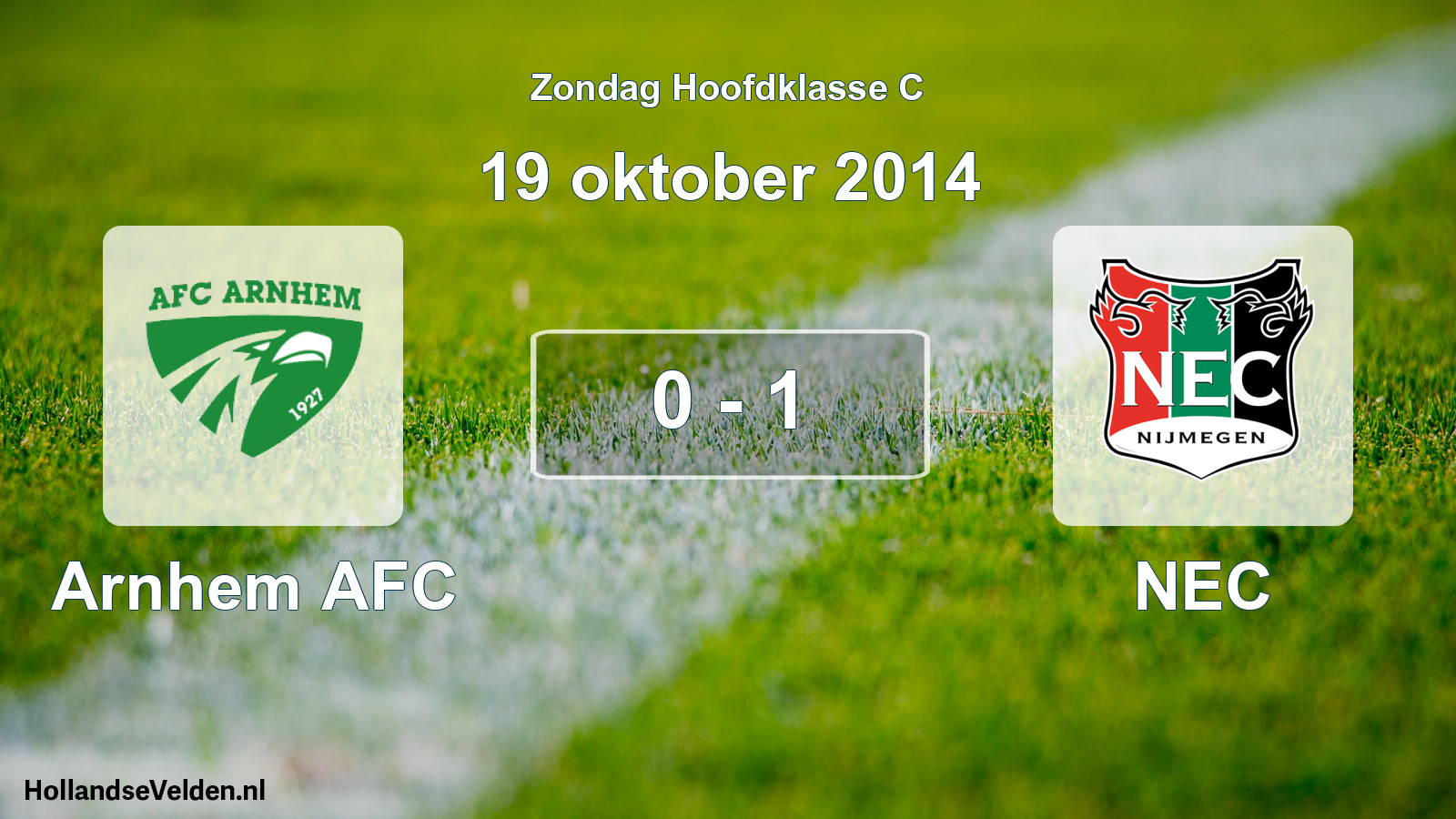 Total number of matches played: Arnhem AFC - NEC 0 - 1 (19 October 2014)