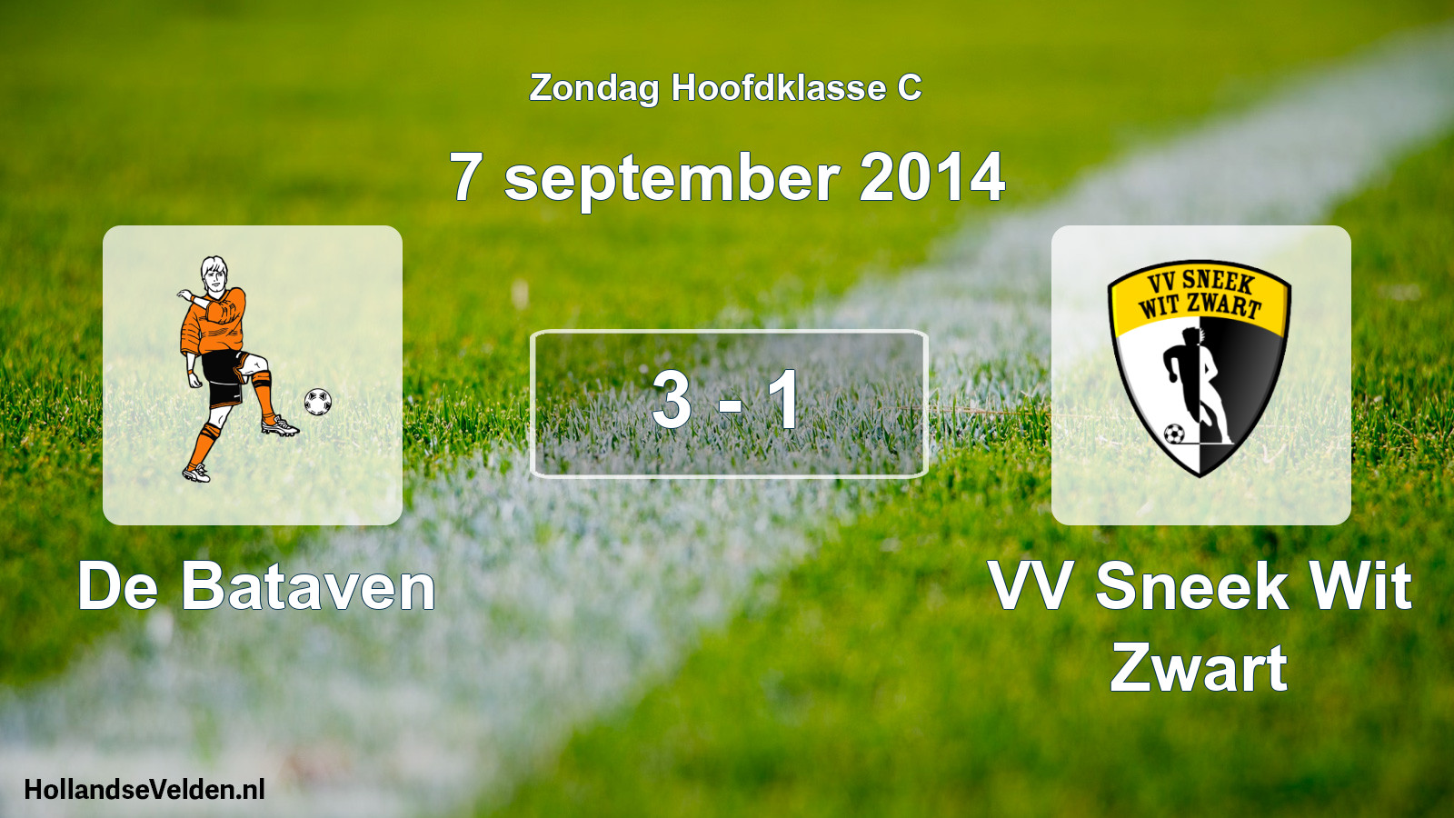 Total number of matches played: De Bataven - VV Sneek Wit Zwart 3 - 1 (7 September 2014)