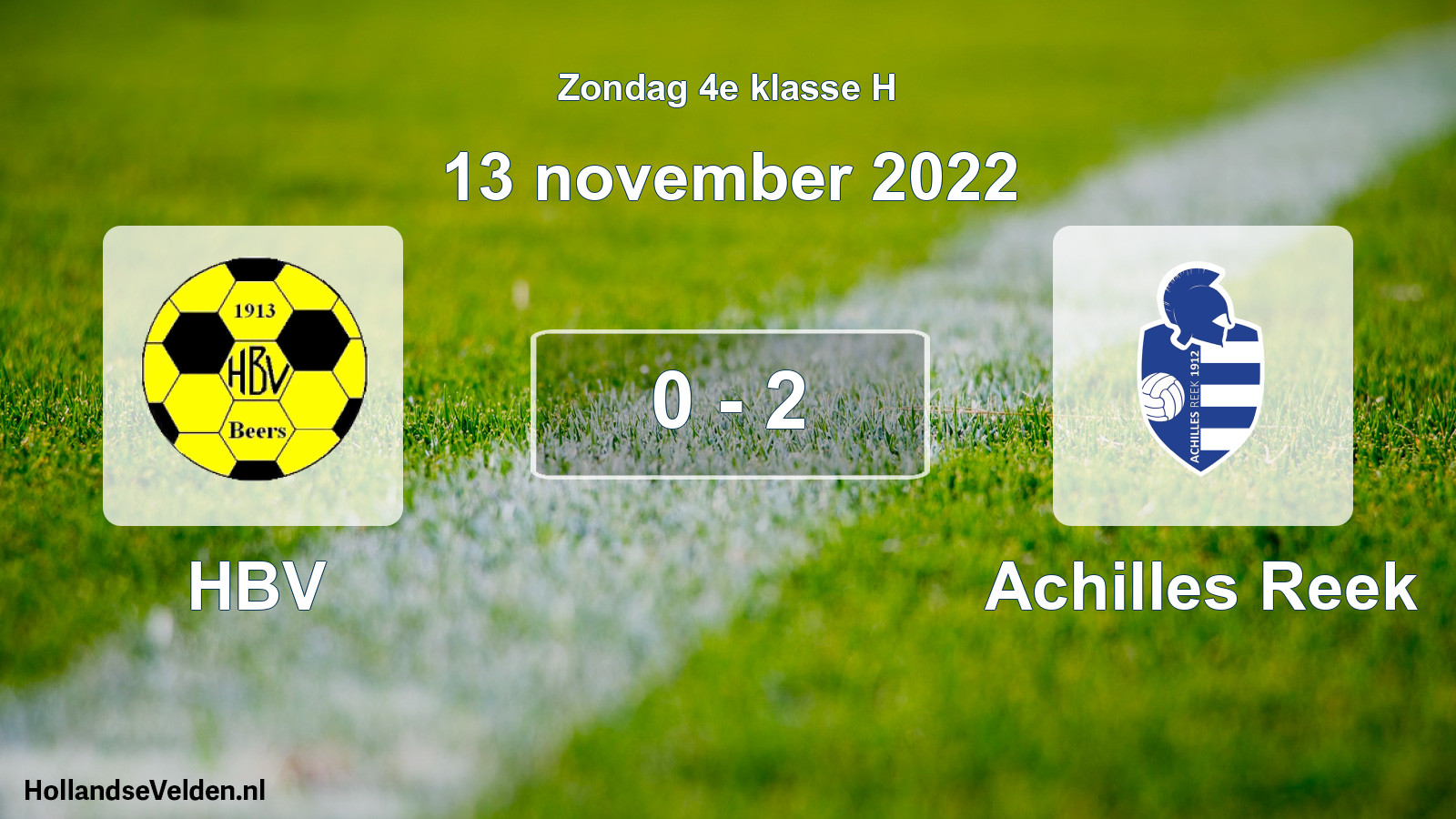 Total number of matches played: HBV - Achilles Reek 0 - 2 (13 November 2022)