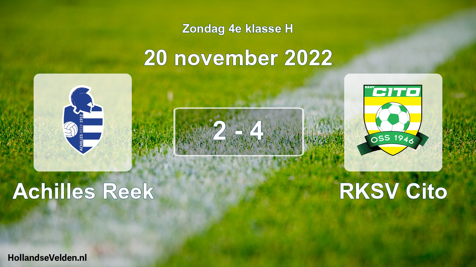 Total number of matches played: Achilles Reek - RKSV Cito 2 - 4 (20 November 2022)