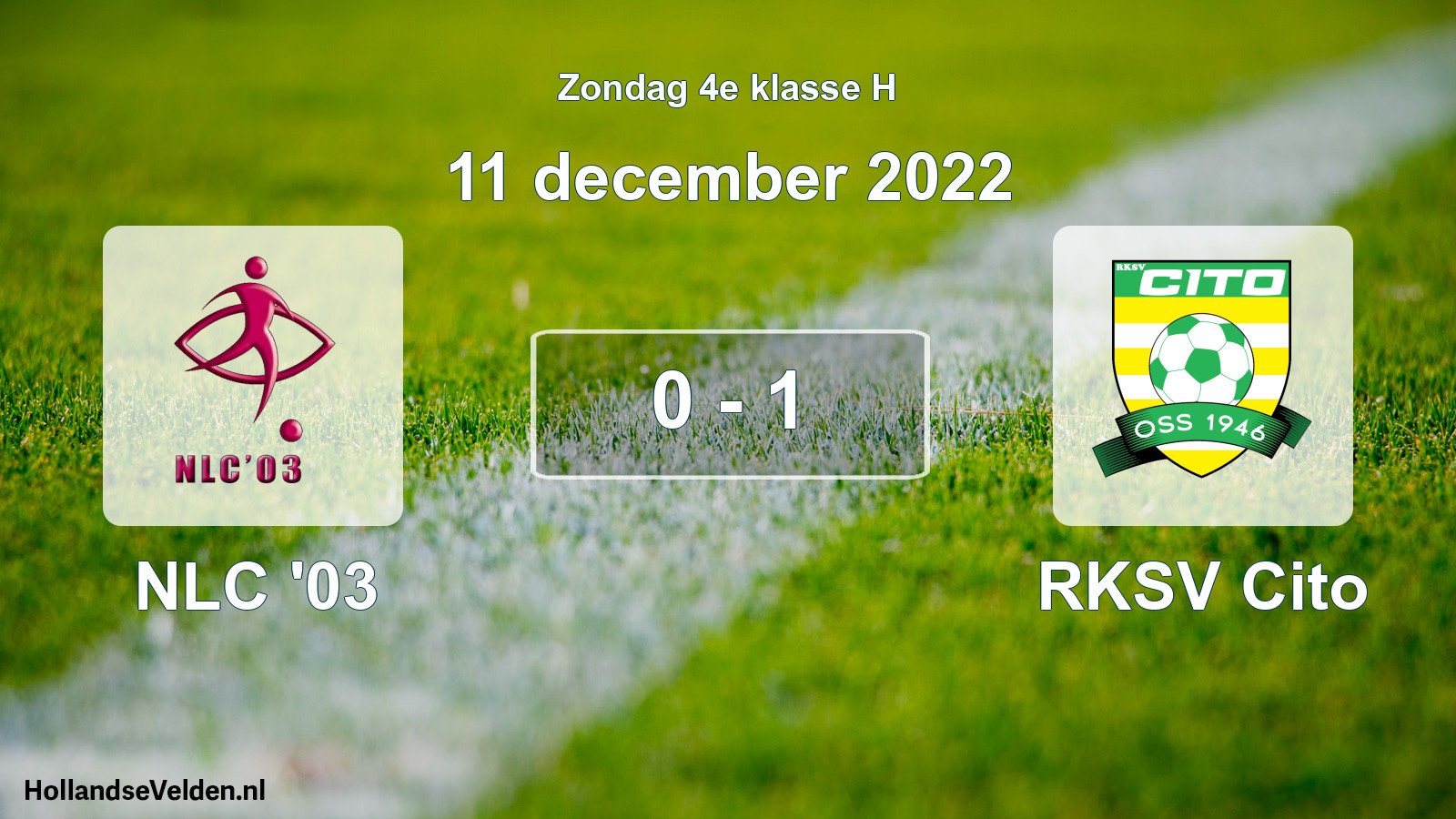 Total number of matches played: NLC '03 - RKSV Cito 0 - 1 (11 December 2022)