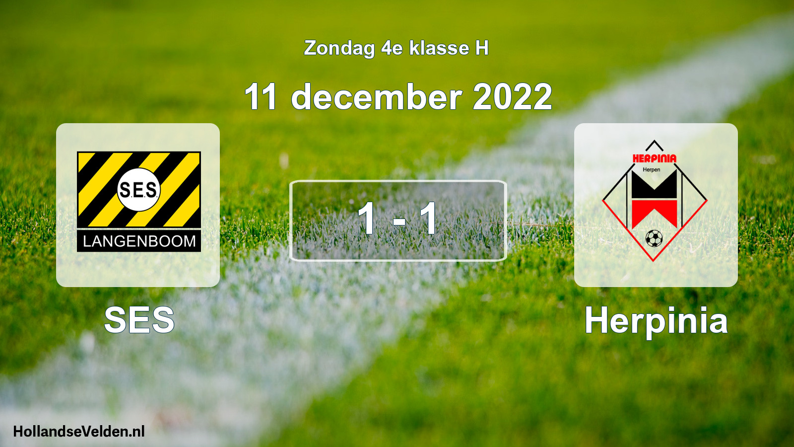 Total number of matches played: SES - Herpinia 1 - 1 (11 December 2022)