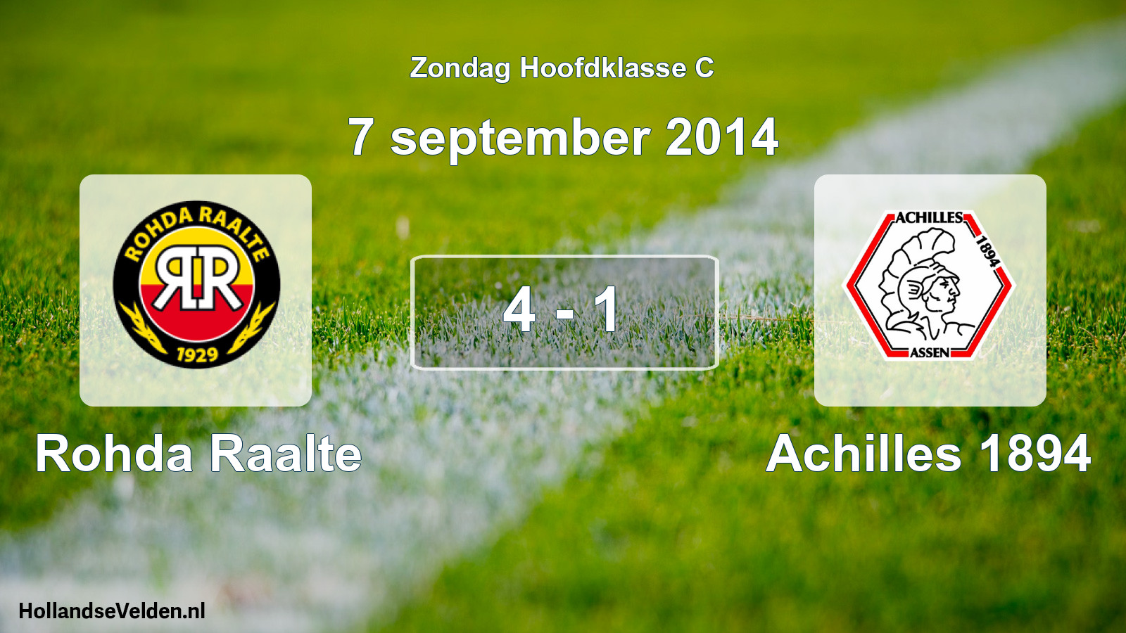 Total number of matches played: Rohda Raalte - Achilles 1894 4 - 1 (7 September 2014)