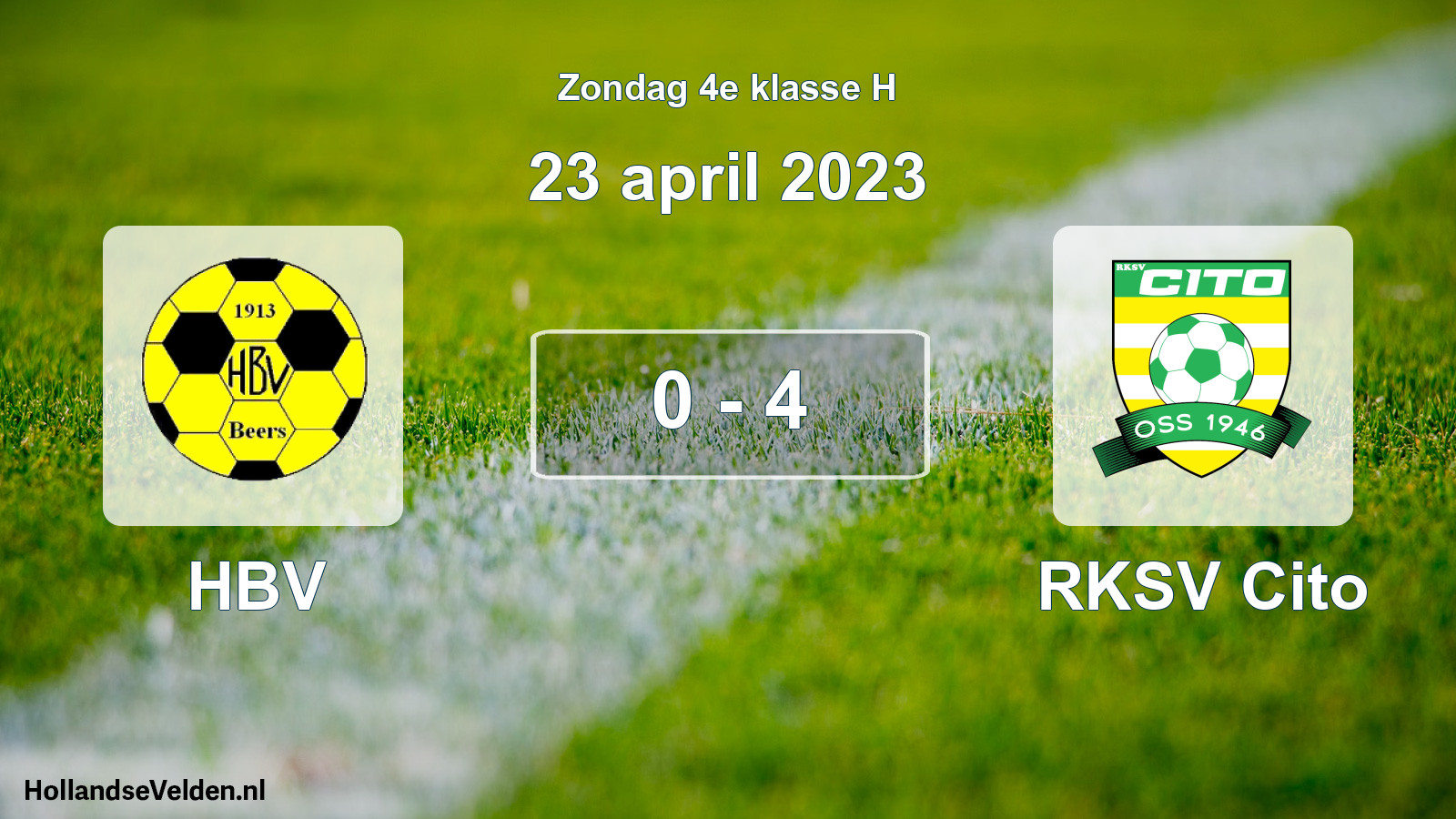 Total number of matches played: HBV - RKSV Cito 0 - 4 (23 April 2023)