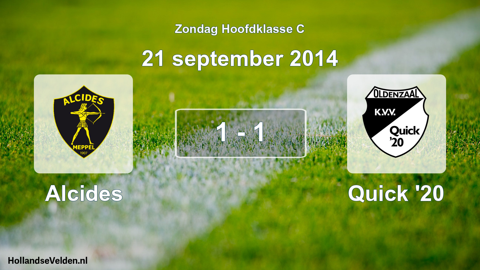 Total number of matches played: Alcides - Quick '20 1 - 1 (21 September 2014)