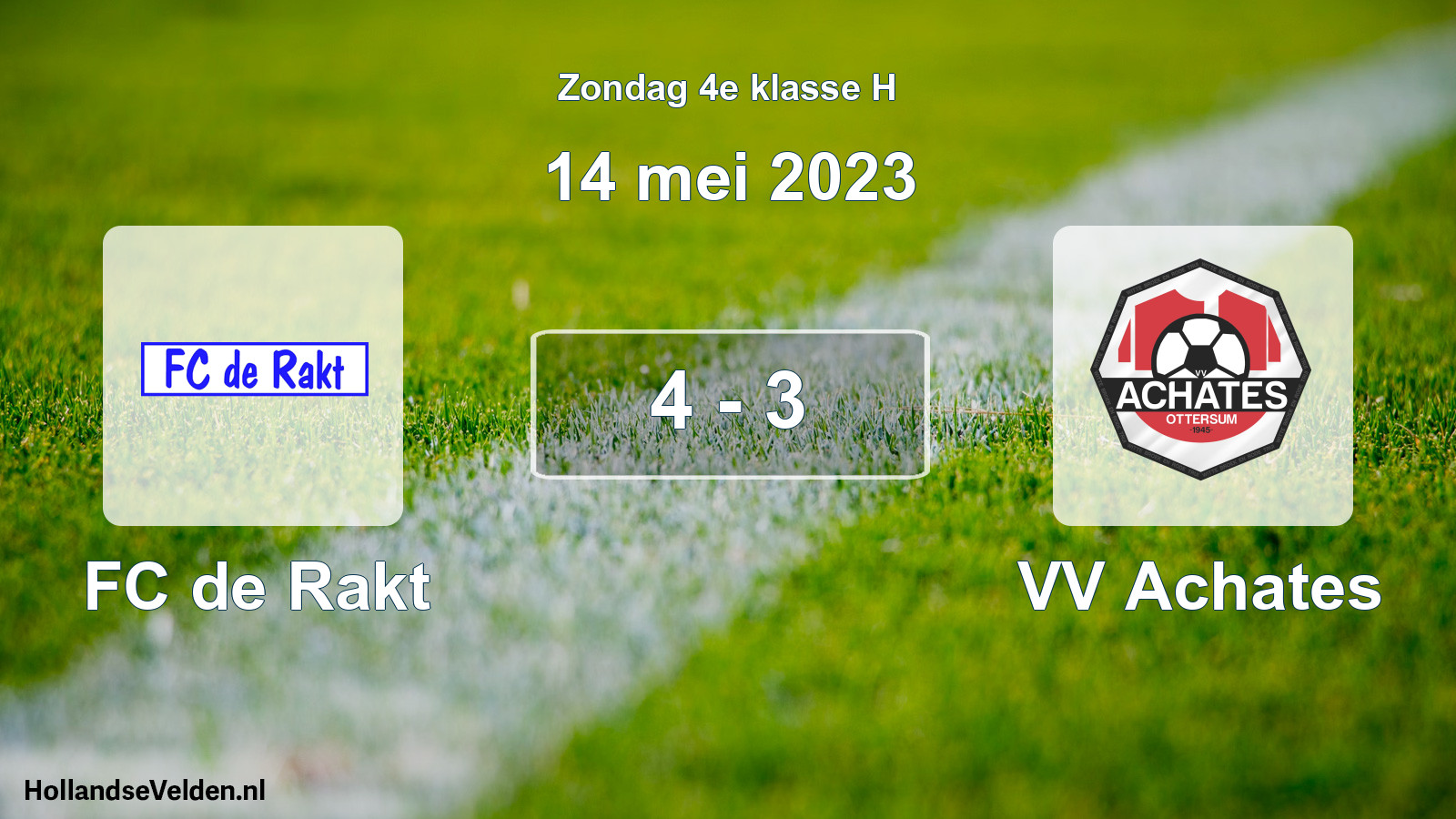 Total number of matches played: FC de Rakt - VV Achates 4 - 3 (14 May 2023)