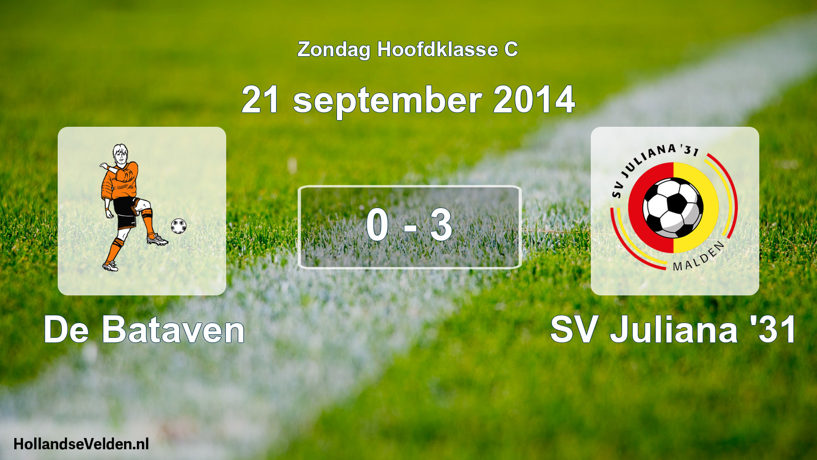 Total number of matches played: De Bataven - SV Juliana '31 0 - 3 (21 September 2014)