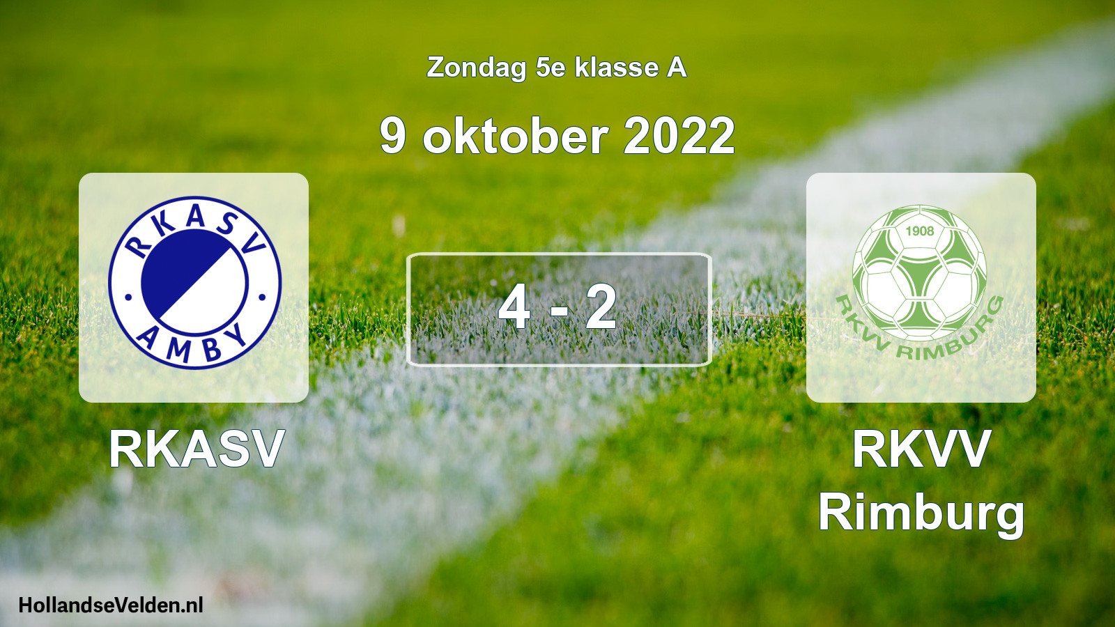 Total number of matches played: RKASV - RKVV Rimburg 4 - 2 (9 October 2022)