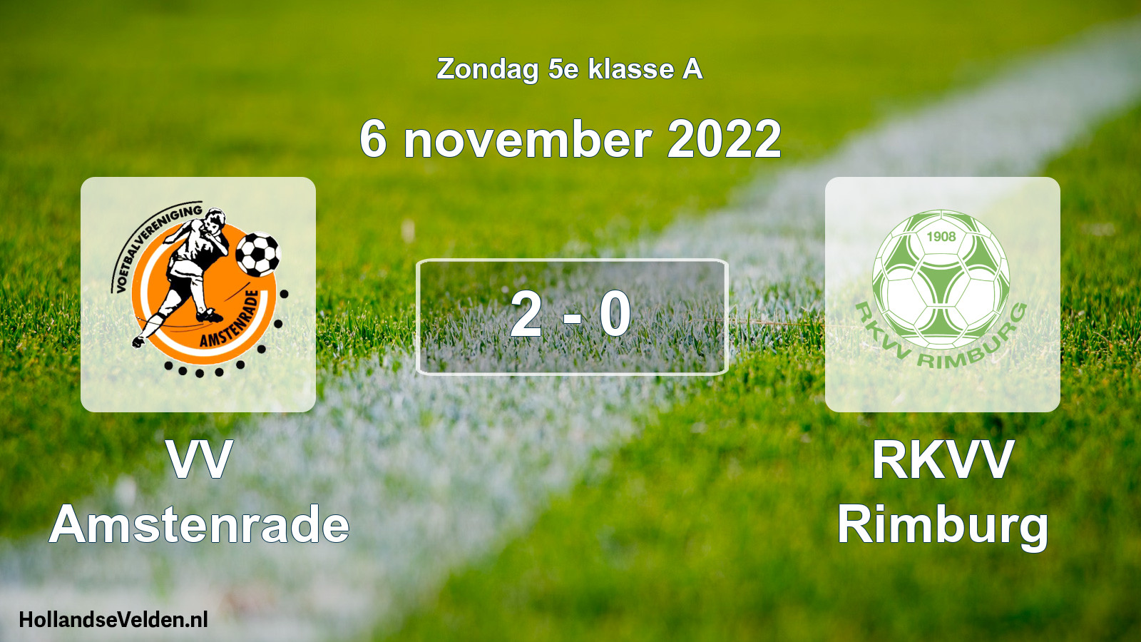 Total number of matches played: VV Amstenrade - RKVV Rimburg 2 - 0 (6 November 2022)