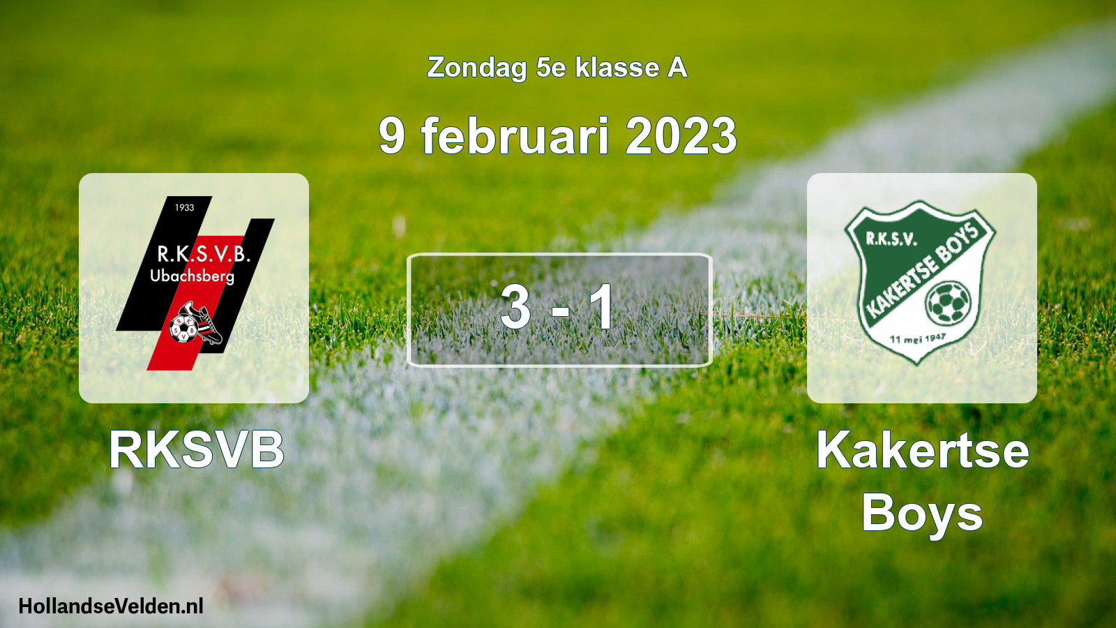 Total number of matches played: RKSVB - Kakertse Boys 3 - 1 (9 February 2023)