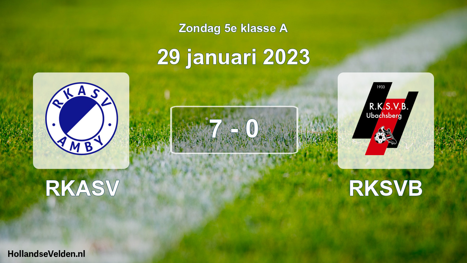 Total number of matches played: RKASV - RKSVB 7 - 0 (29 January 2023)