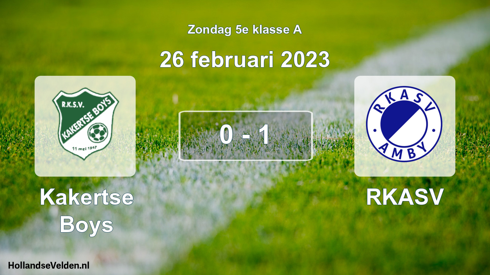 Total number of matches played: Kakertse Boys - RKASV 0 - 1 (26 February 2023)