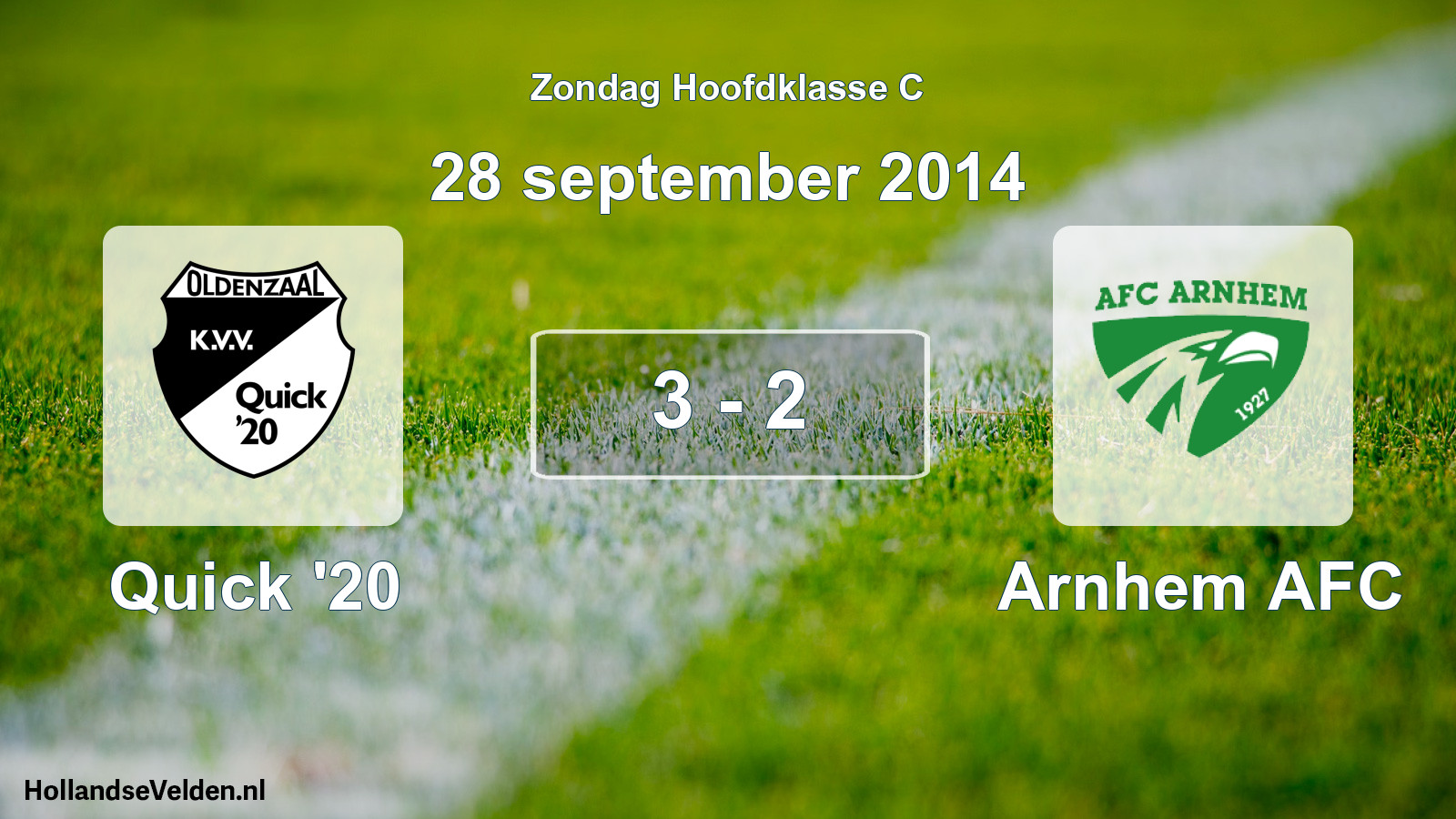 Total number of matches played: Quick '20 - Arnhem AFC 3 - 2 (28 September 2014)