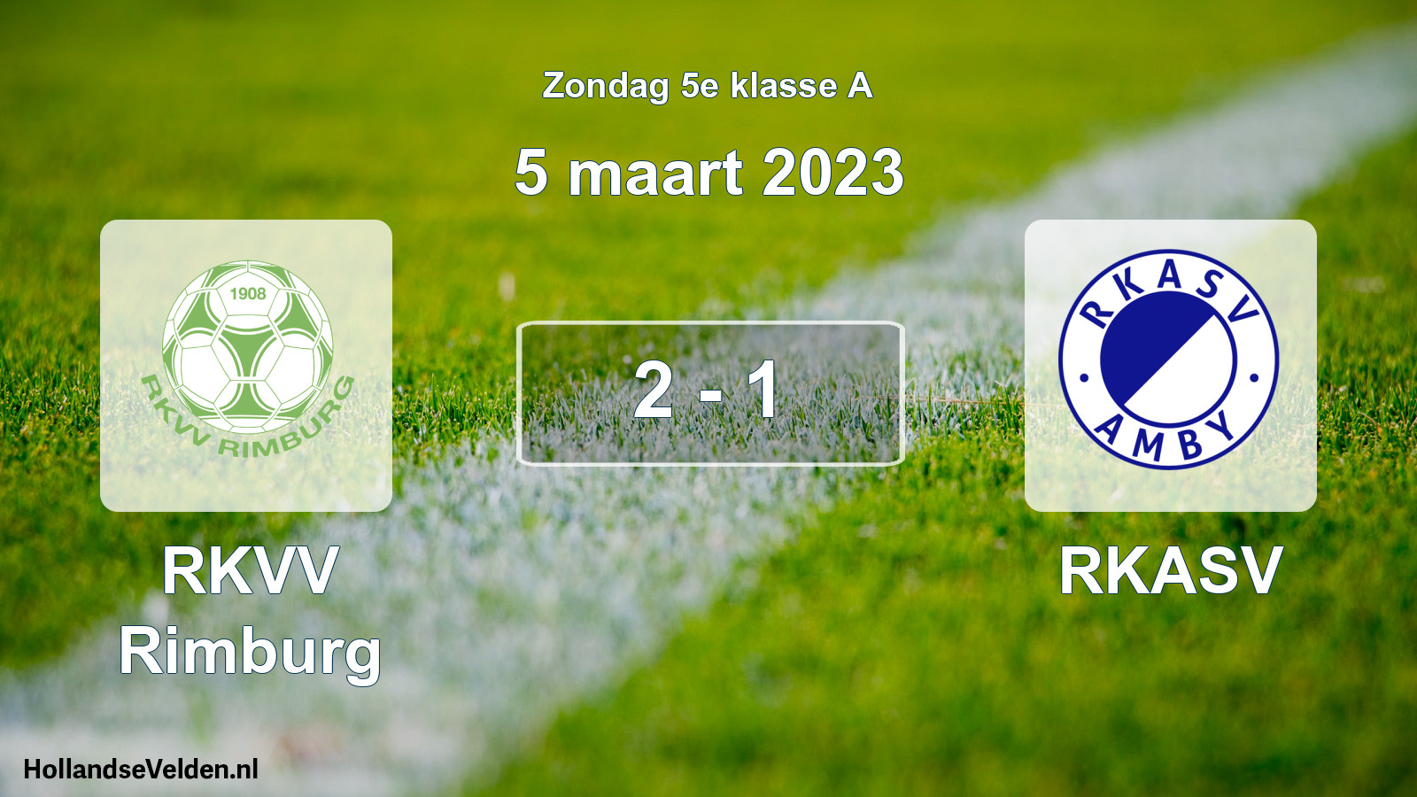 Total number of matches played: RKVV Rimburg - RKASV 2 - 1 (5 March 2023)
