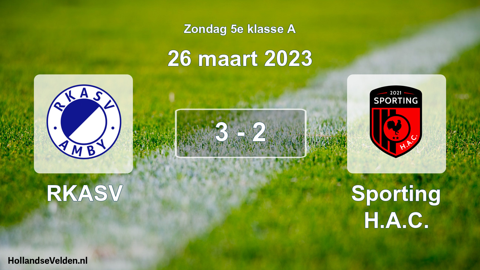 Total number of matches played: RKASV - Sporting H.A.C. 3 - 2 (26 March 2023)