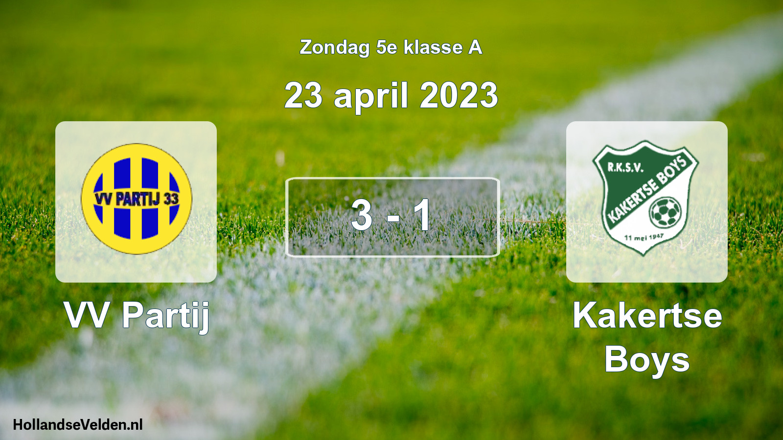 Total number of matches played: VV Partij - Kakertse Boys 3 - 1 (23 April 2023)