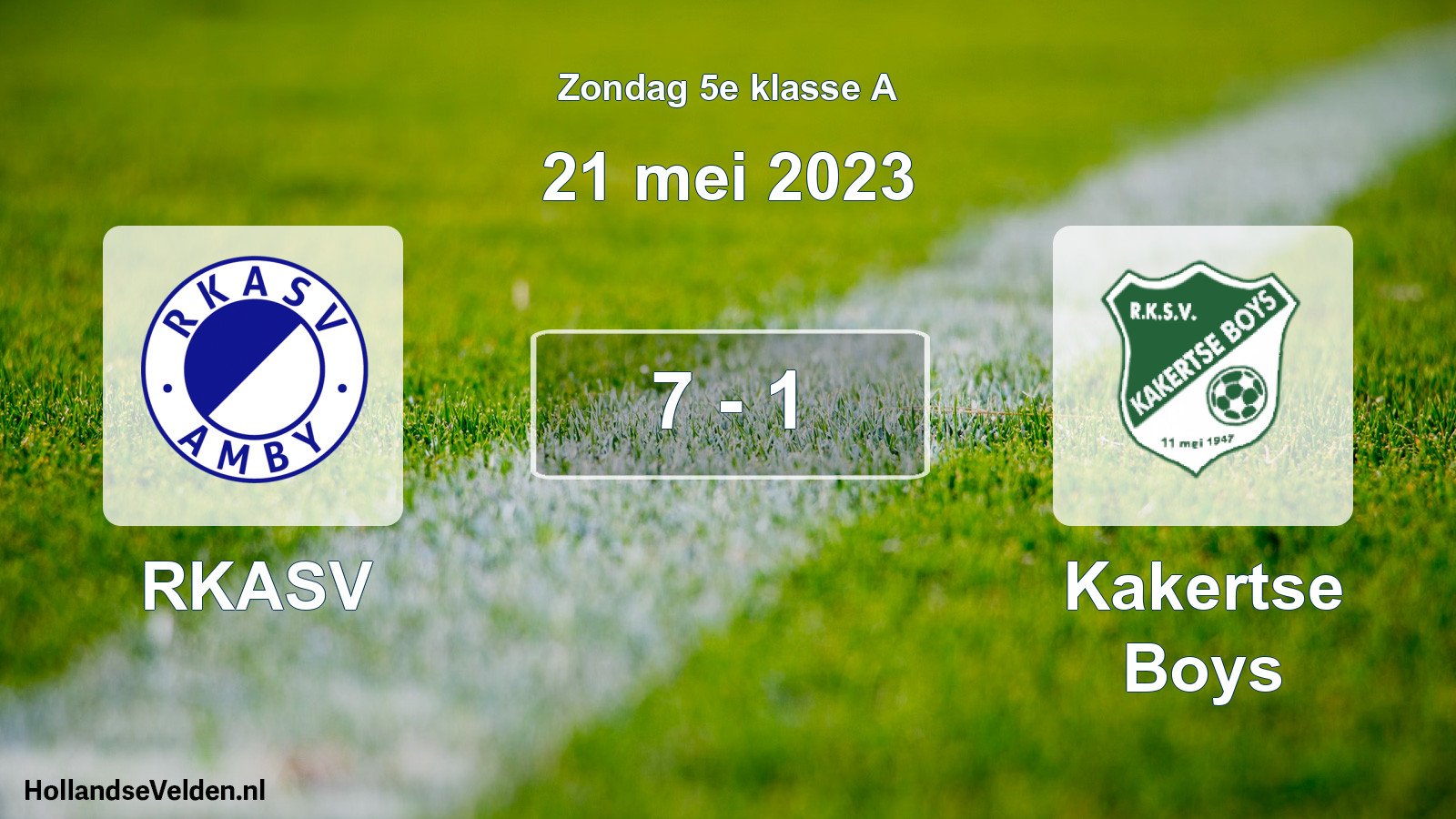 Total number of matches played: RKASV - Kakertse Boys 7 - 1 (21 May 2023)