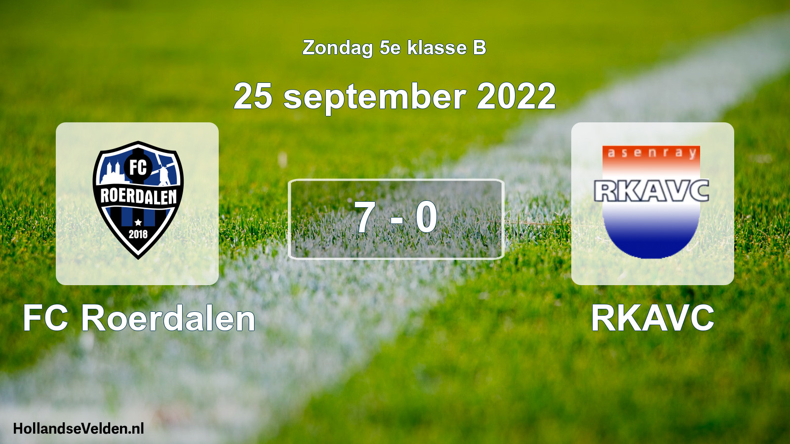 Total number of matches played: FC Roerdalen - RKAVC 7 - 0 (25 September 2022)