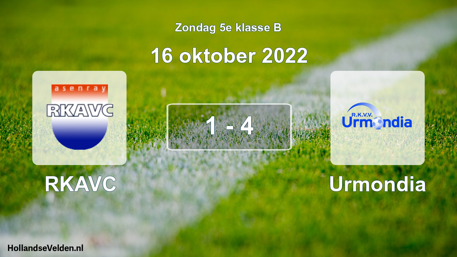 Total number of matches played: RKAVC - Urmondia 1 - 4 (16 October 2022)