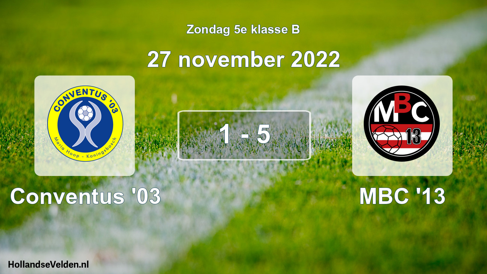 Total number of matches played: Conventus '03 - MBC '13 1 - 5 (27 November 2022)