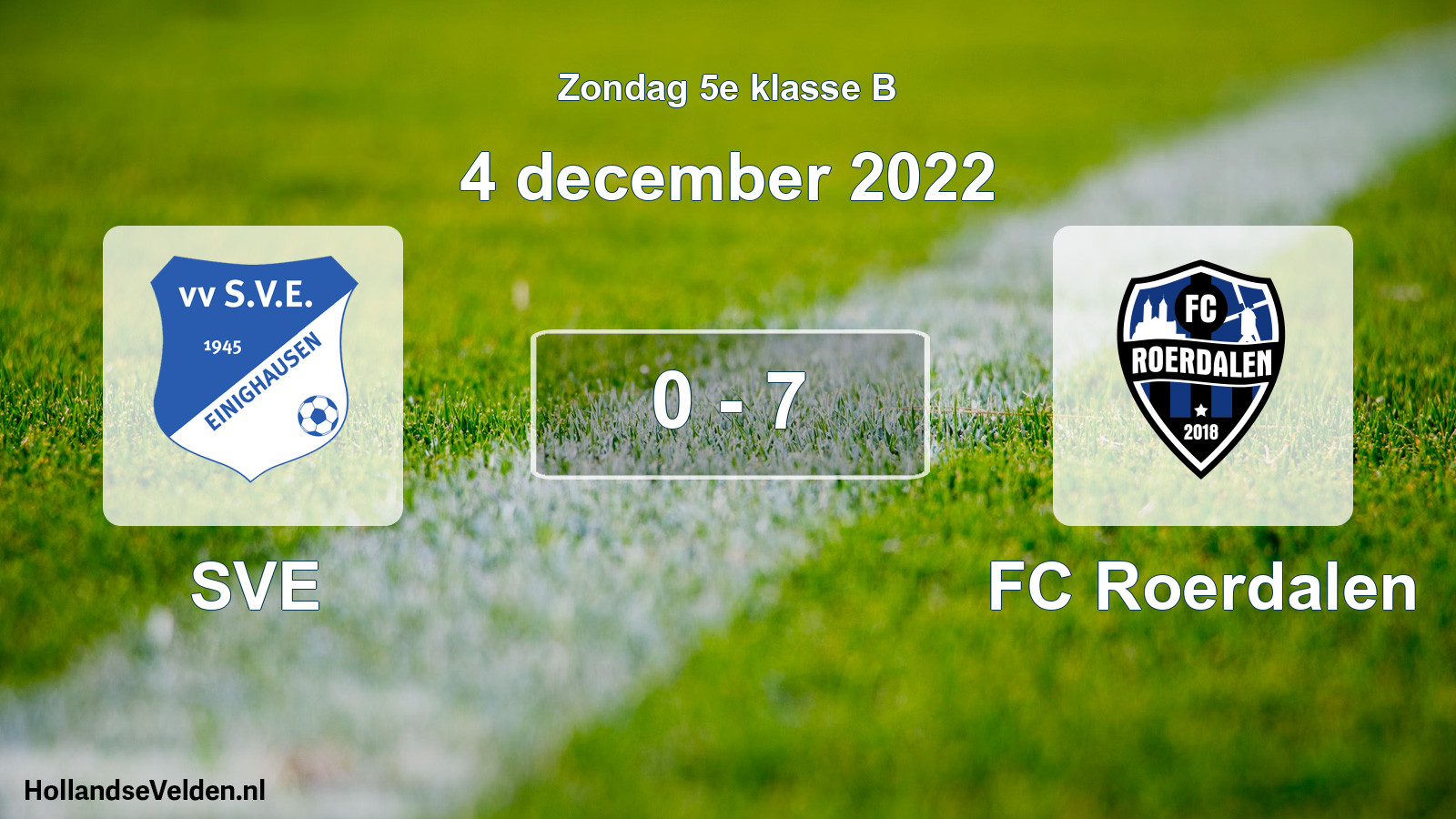 Total number of matches played: SVE - FC Roerdalen 0 - 7 (4 December 2022)