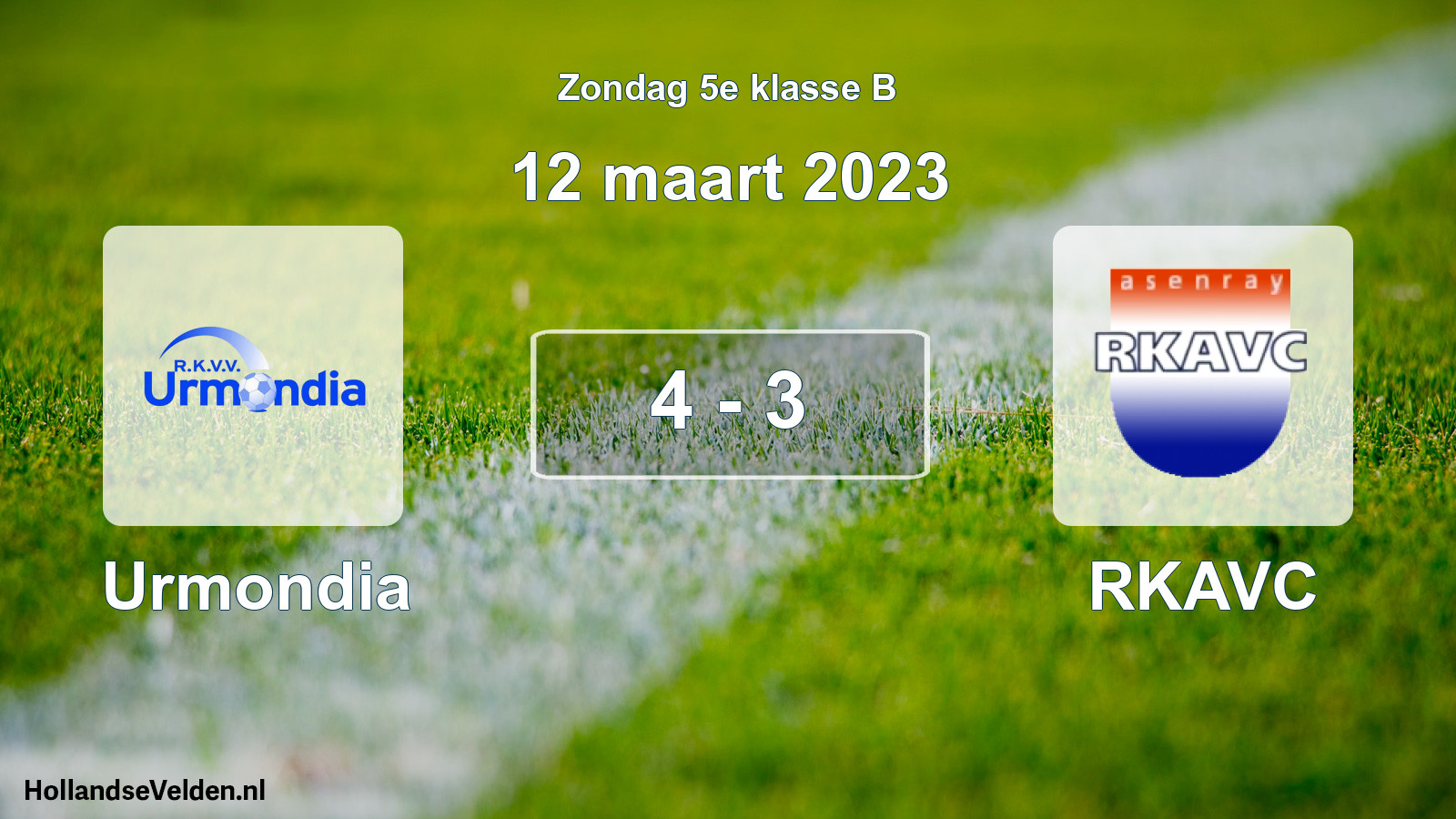 Total number of matches played: Urmondia - RKAVC 4 - 3 (12 March 2023)
