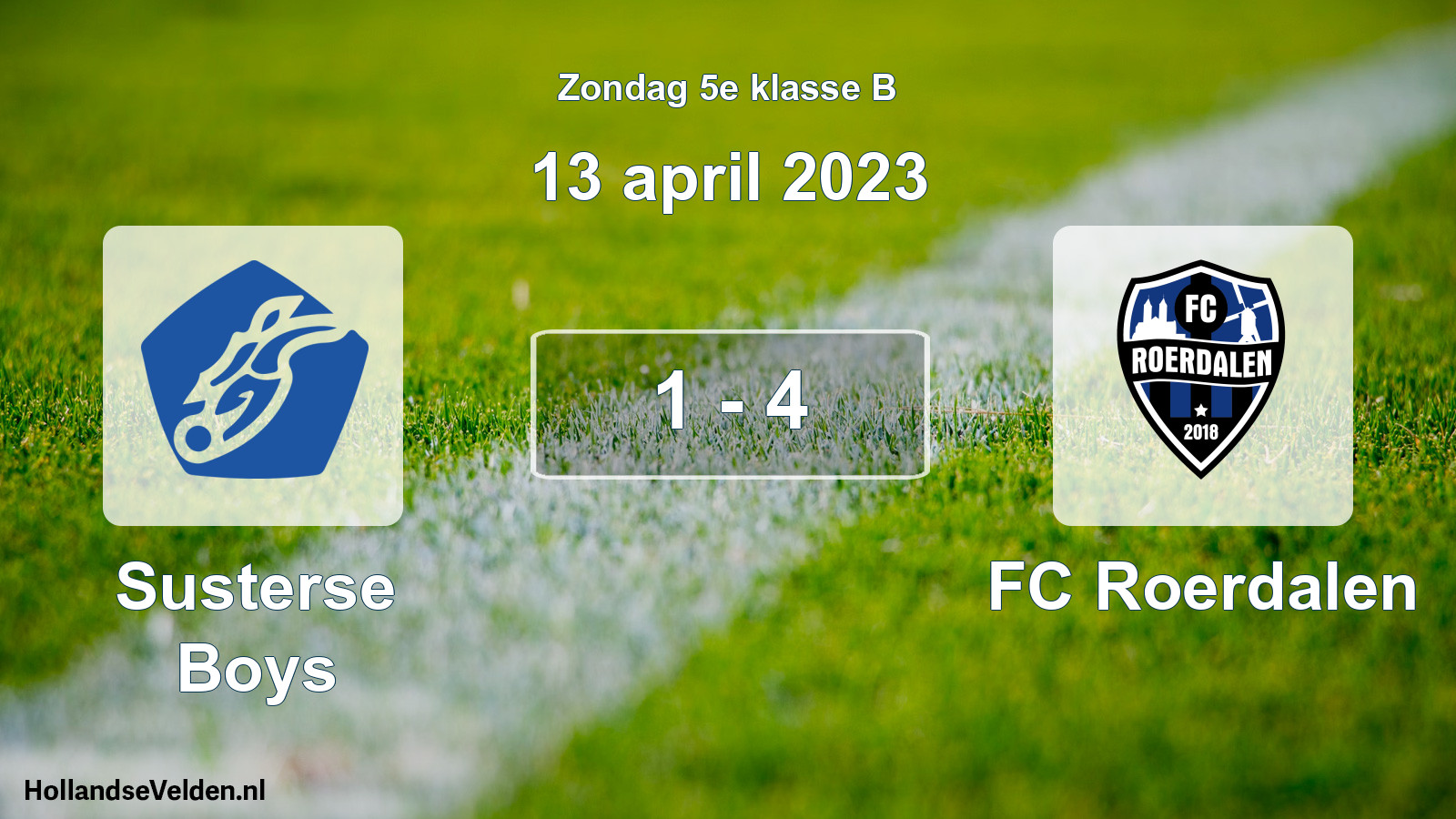 Total number of matches played: Susterse Boys - FC Roerdalen 1 - 4 (13 April 2023)