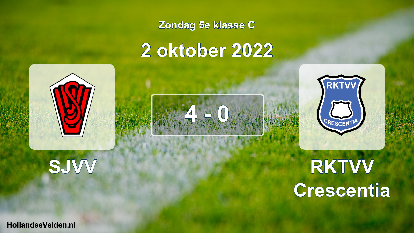 Total number of matches played: SJVV - RKTVV Crescentia 4 - 0 (2 October 2022)