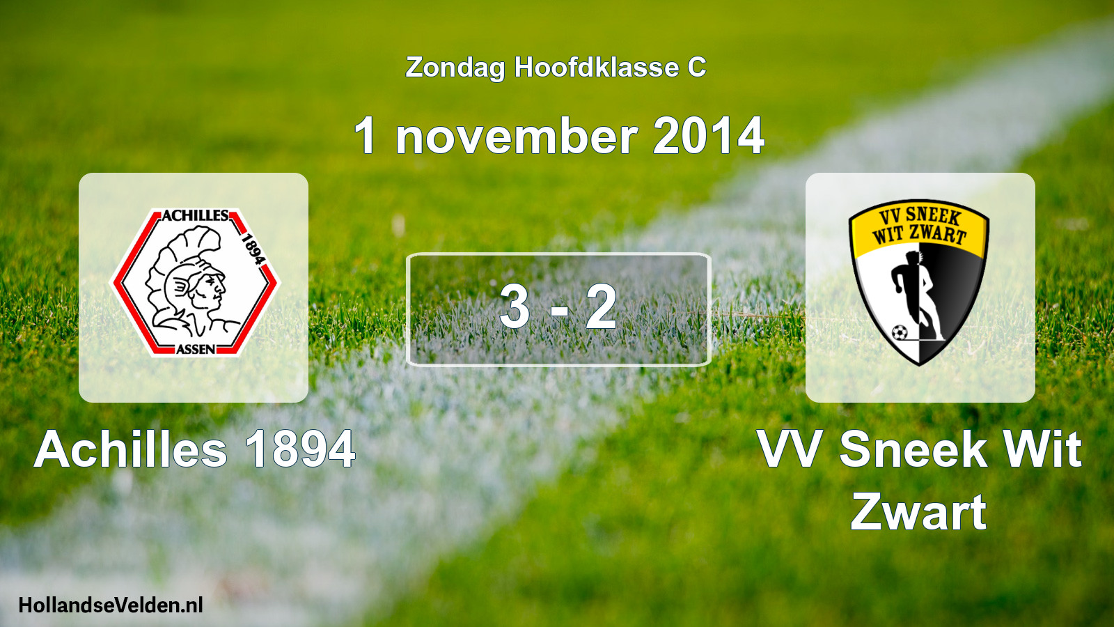Total number of matches played: Achilles 1894 - VV Sneek Wit Zwart 3 - 2 (1 November 2014)