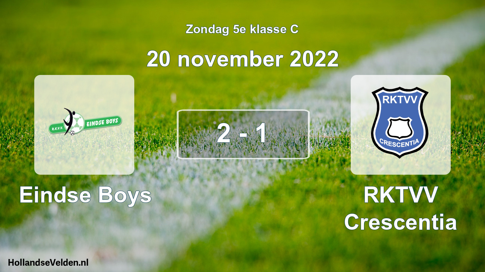 Total number of matches played: Eindse Boys - RKTVV Crescentia 2 - 1 (20 November 2022)