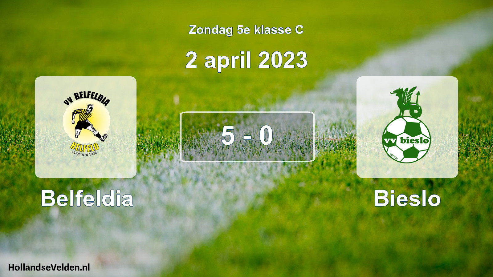 Total number of matches played: Belfeldia - Bieslo 5 - 0 (2 April 2023)