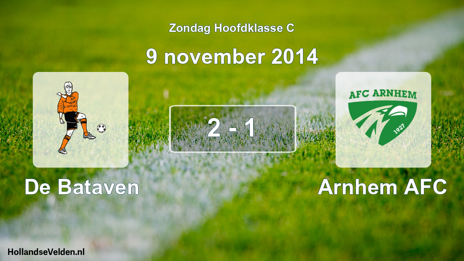 Total number of matches played: De Bataven - Arnhem AFC 2 - 1 (9 November 2014)