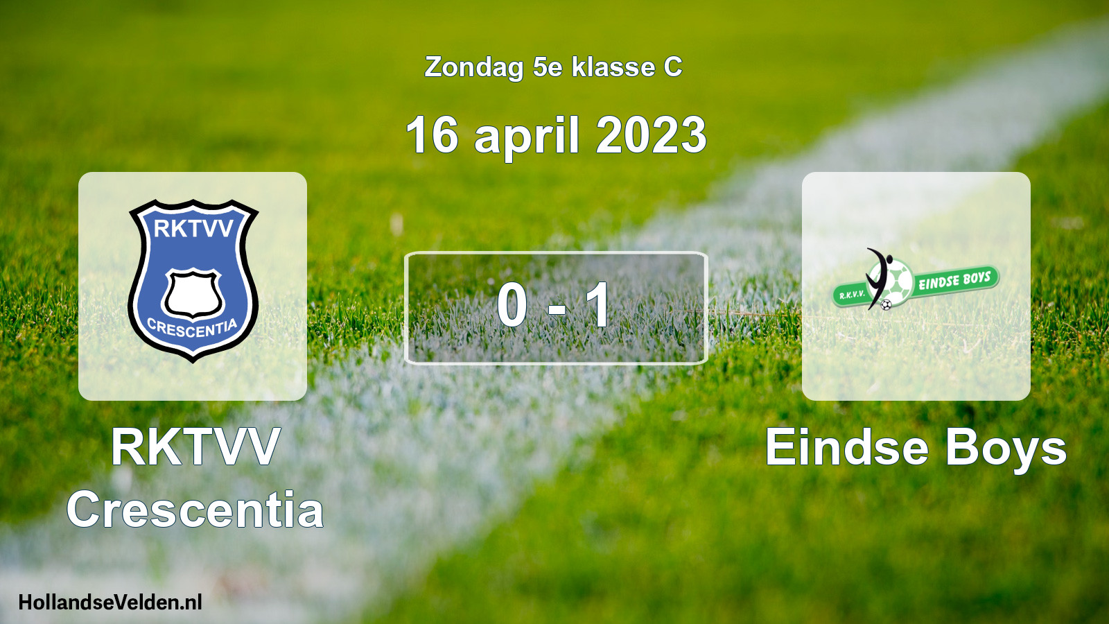 Total number of matches played: RKTVV Crescentia - Eindse Boys 0 - 1 (16 April 2023)