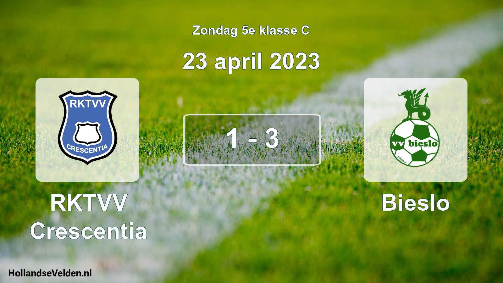 Total number of matches played: RKTVV Crescentia - Bieslo 1 - 3 (23 April 2023)