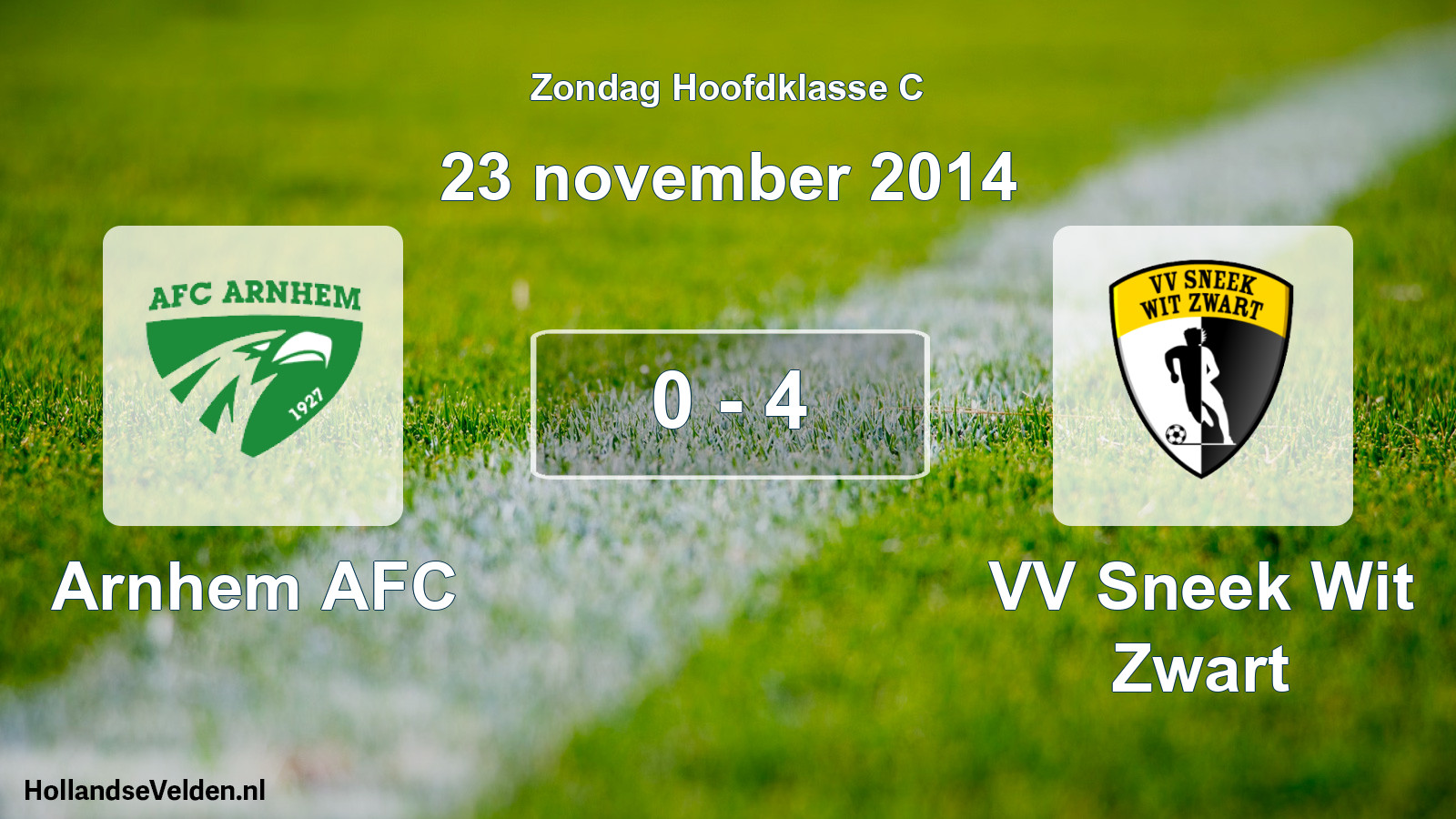 Total number of matches played: Arnhem AFC - VV Sneek Wit Zwart 0 - 4 (23 November 2014)