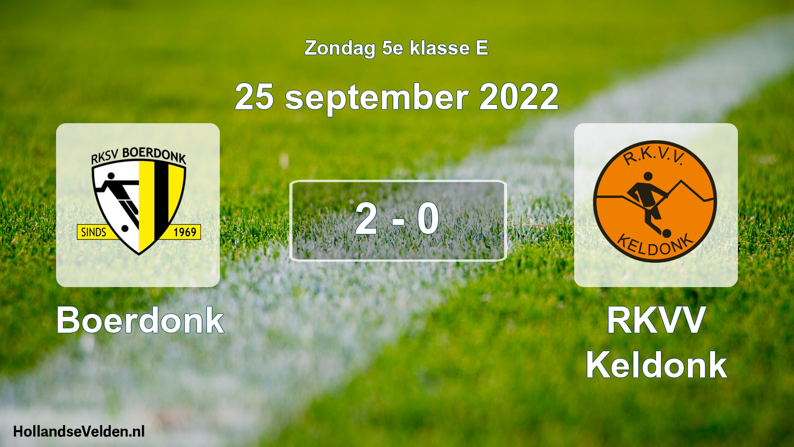Total number of matches played: Boerdonk - RKVV Keldonk 2 - 0 (25 September 2022)
