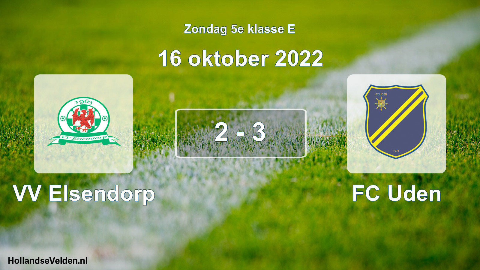 Total number of matches played: VV Elsendorp - FC Uden 2 - 3 (16 October 2022)