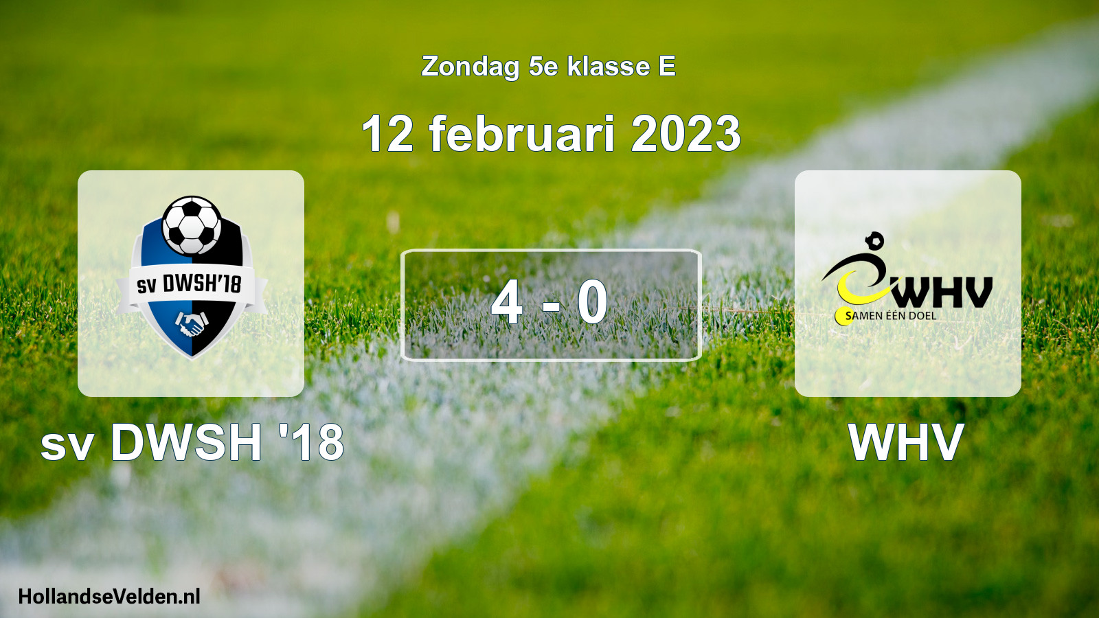 Total number of matches played: sv DWSH '18 - WHV 4 - 0 (12 February 2023)
