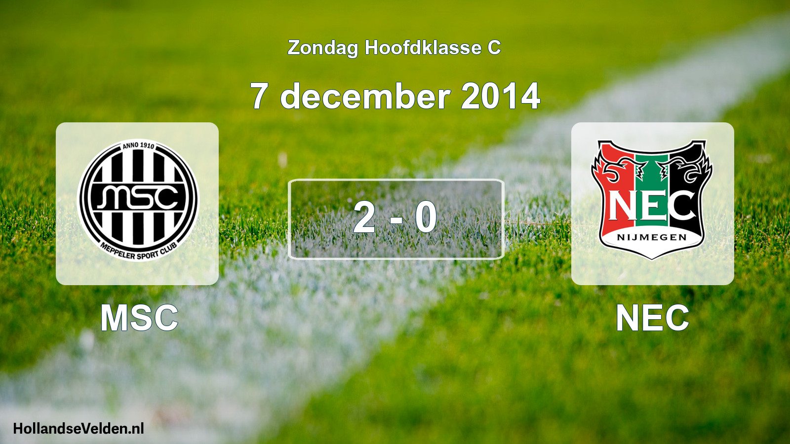 Total number of matches played: MSC - NEC 2 - 0 (7 December 2014)