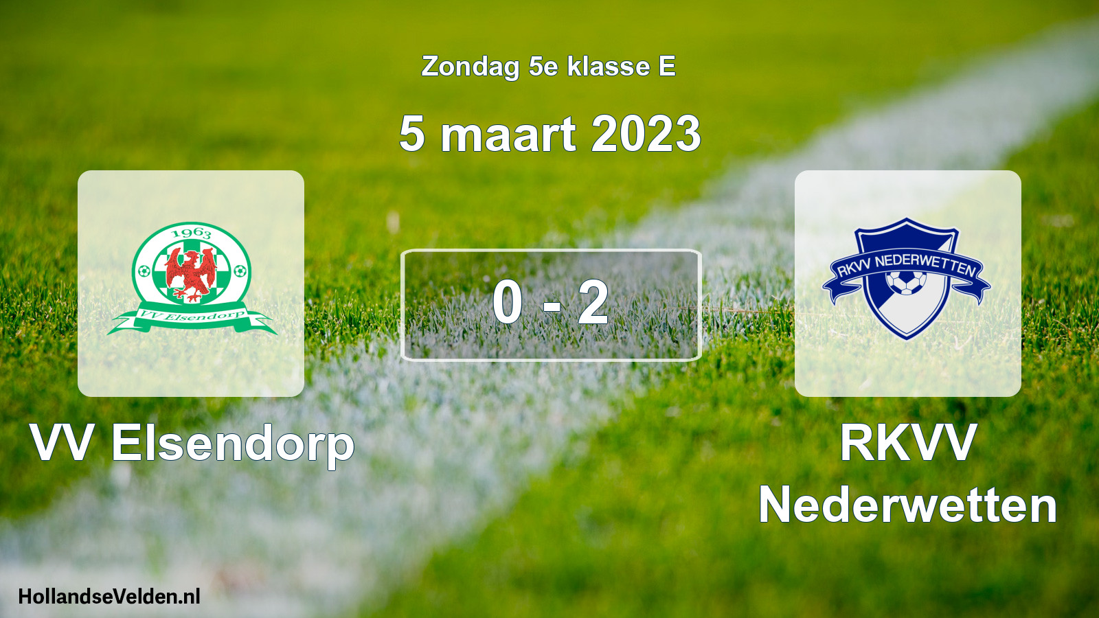 Total number of matches played: VV Elsendorp - RKVV Nederwetten 0 - 2 (5 March 2023)
