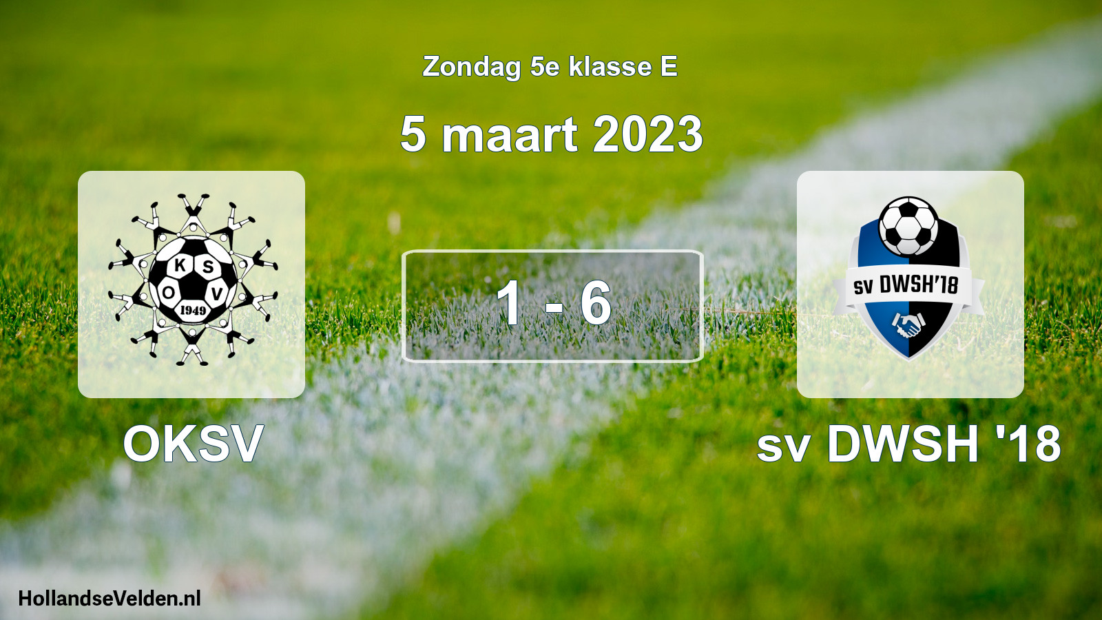 Total number of matches played: OKSV - sv DWSH '18 1 - 6 (5 March 2023)