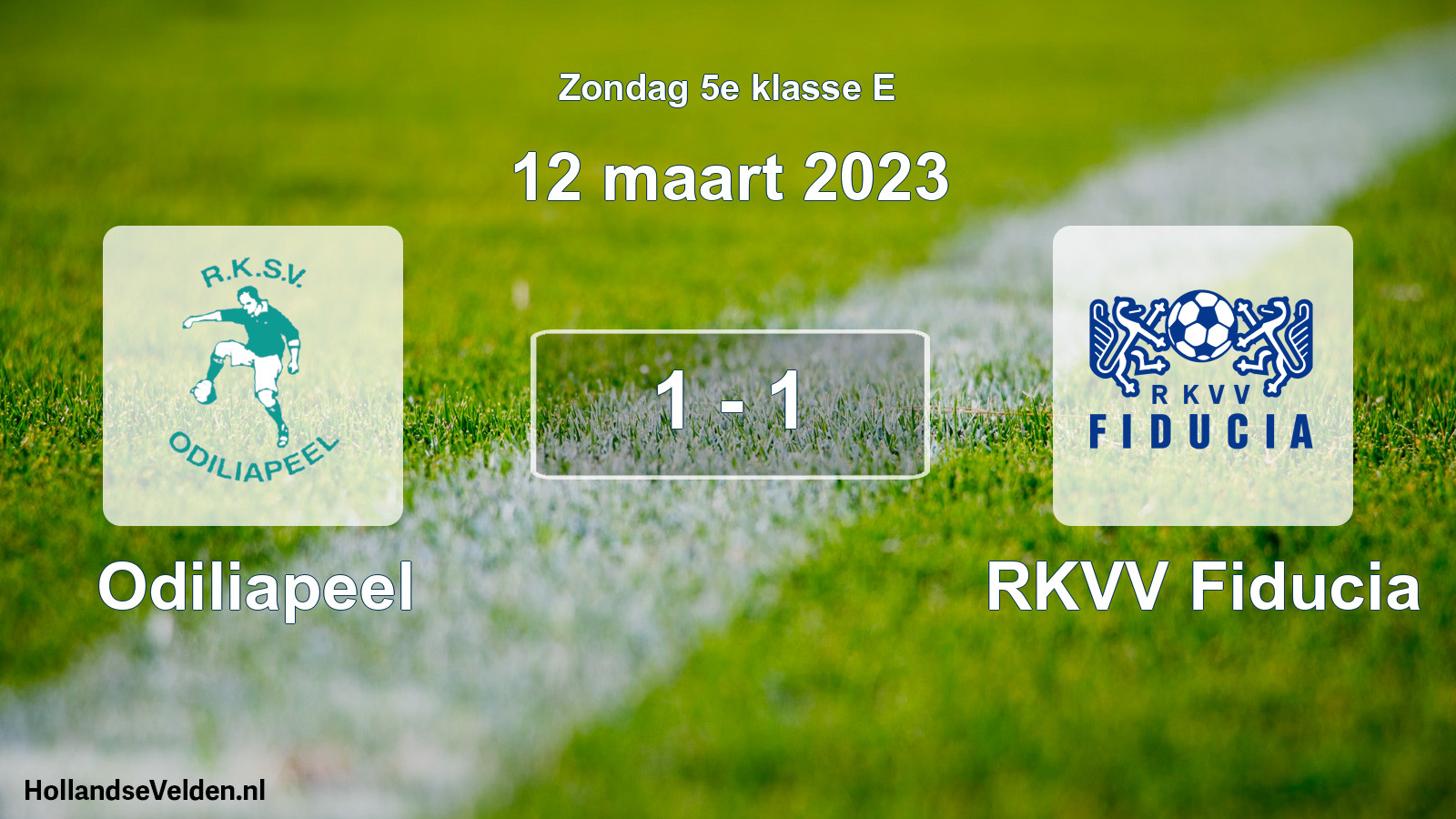 Total number of matches played: Odiliapeel - RKVV Fiducia 1 - 1 (12 March 2023)