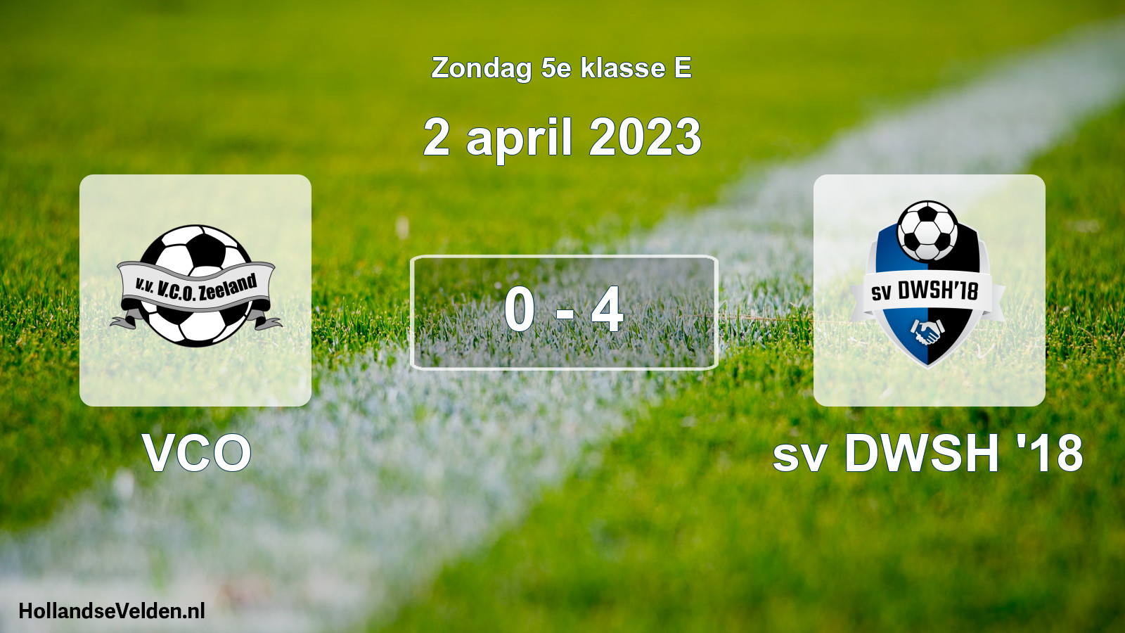 Total number of matches played: VCO - sv DWSH '18 0 - 4 (2 April 2023)